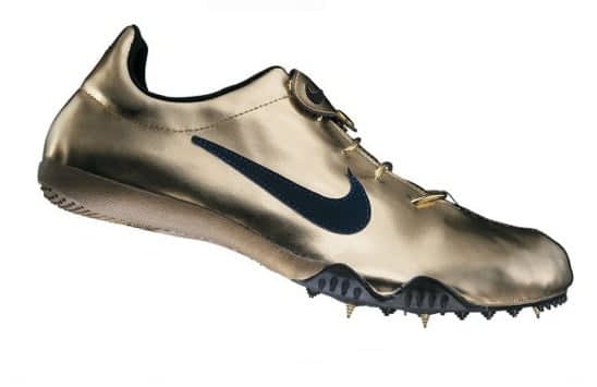gold track and field spikes